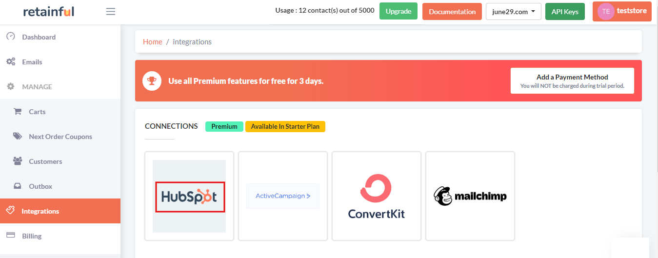 HubSpot integration